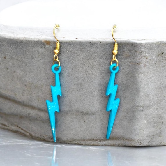 80s Rave Earrings Yellow Lightning Bolts 80s Rave Earrings Yellow Lightning Bolts