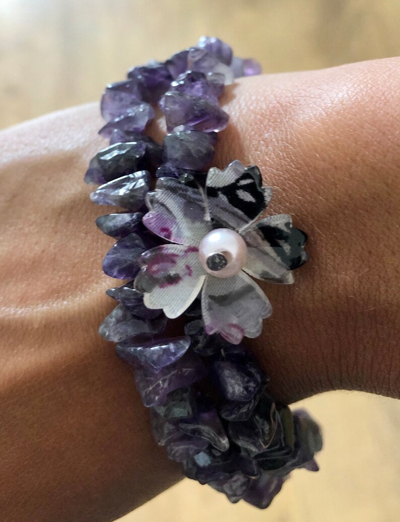 Amethyst Flower Bracelet