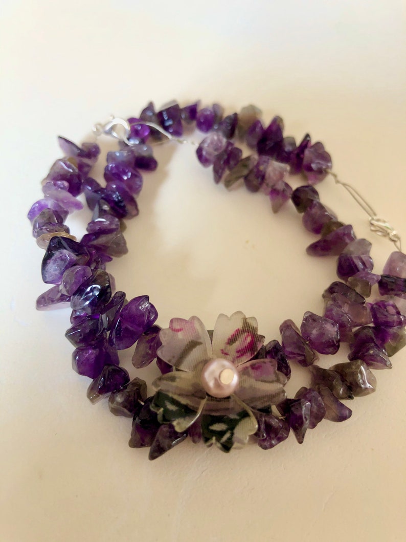 Amethyst Flower Bracelet
