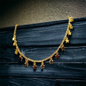 Gold Plated Star Charm Necklace: Celestial Jewelry