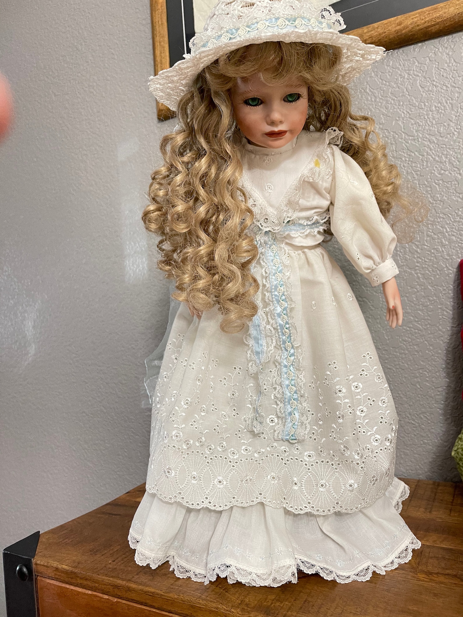 Vintage Porcelain Doll with Stand Etsy