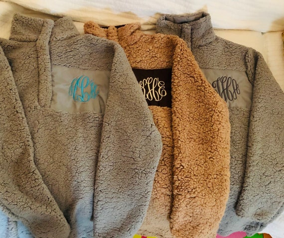 tan sherpa pullover