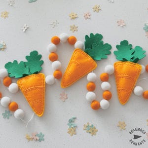 Carrot Felt Pom Garland Kit // DIY Easter Decor // DIY Sewing // Do It Yourself Project // Spring Decor