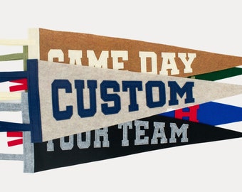 Classic Bold Pennant Flag - Sewn Detail - { Customizable Pennant -  Choose Your Colors and Text }