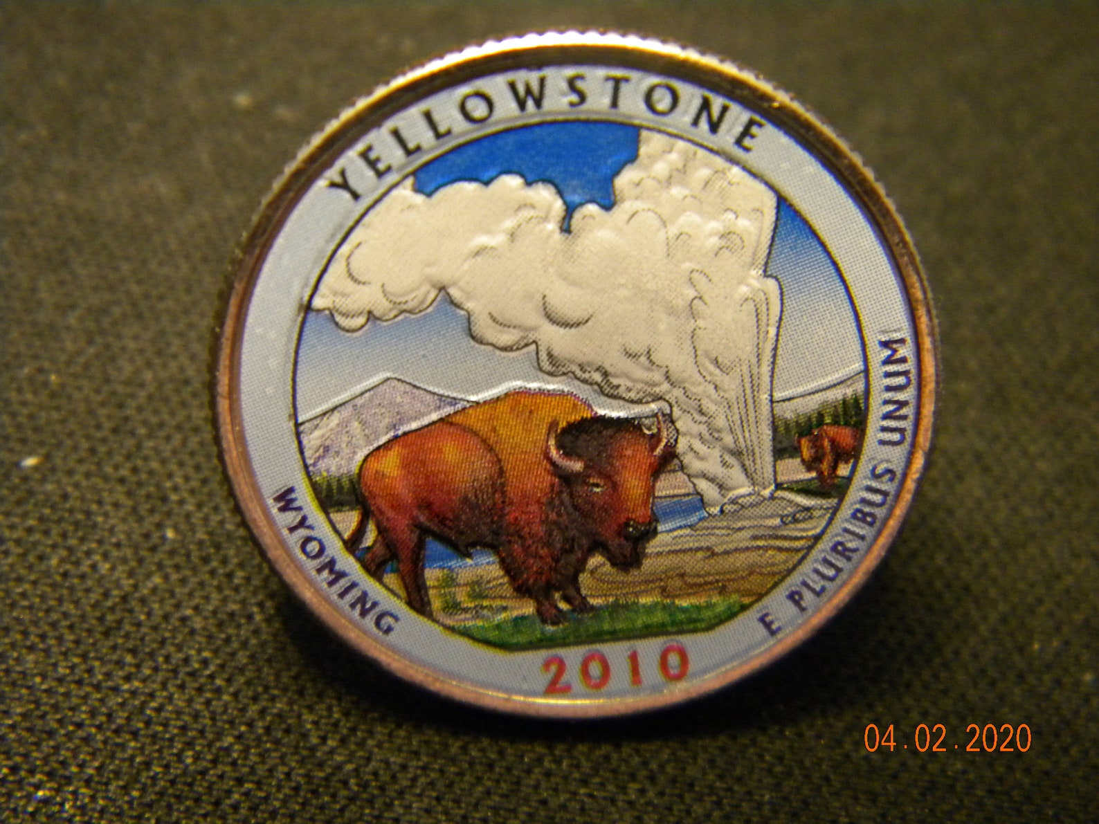 Yellowstone National Park Lapel Pin Colorized 2010P U. S. Etsy