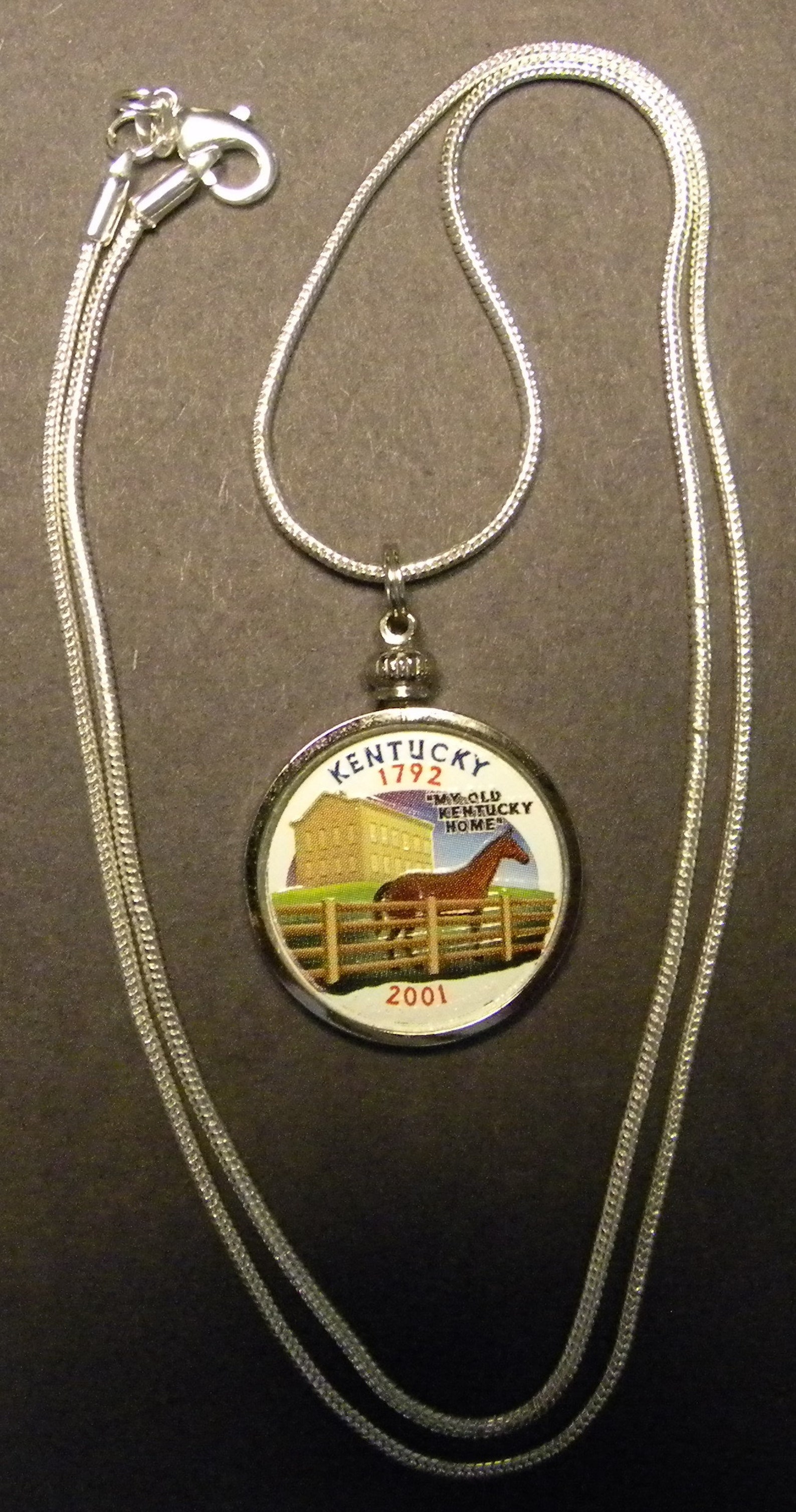 Colorized State Quarter Necklaces Made From Authentic U. S. Etsy