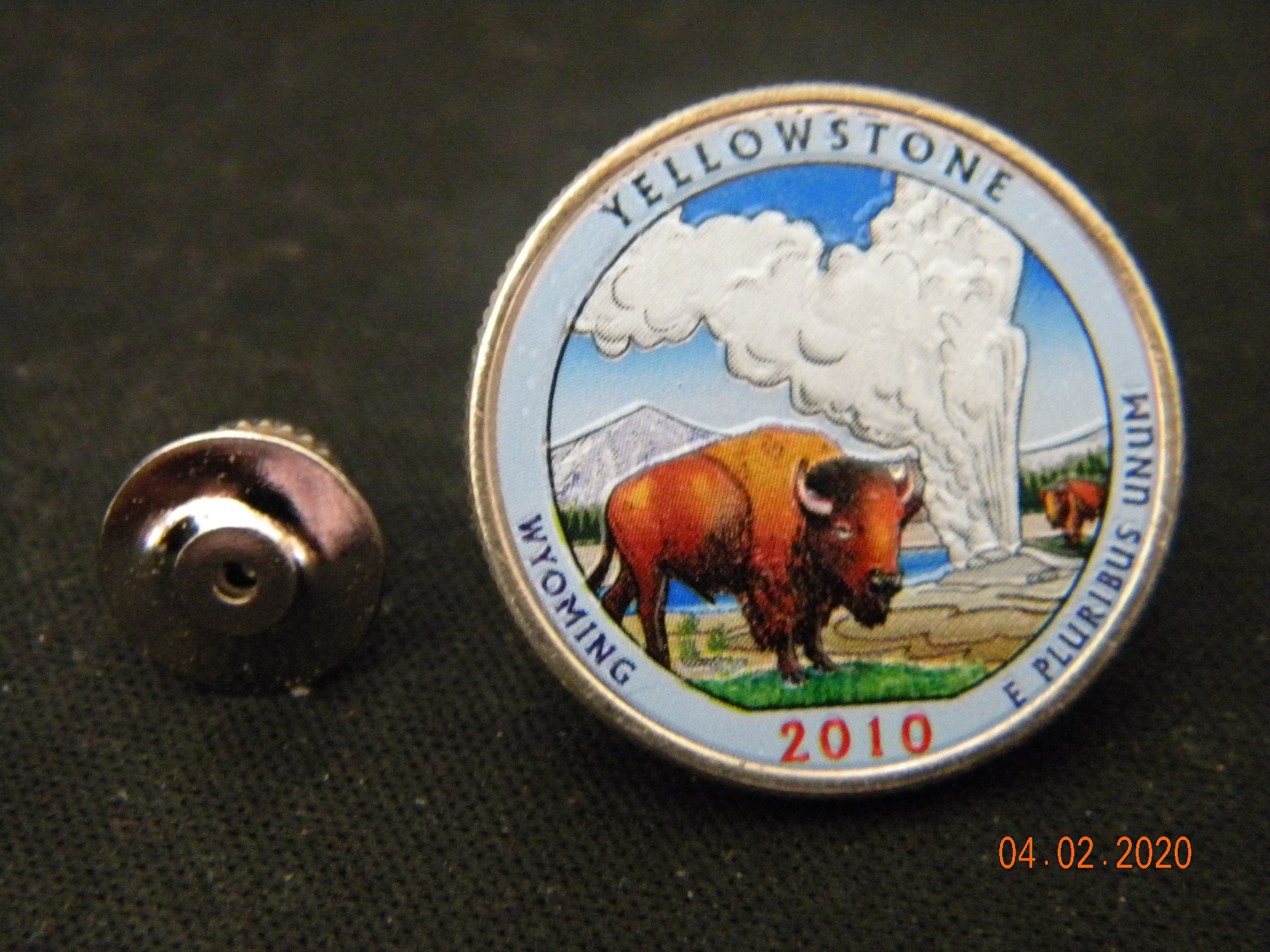 Yellowstone National Park Lapel Pin Colorized 2010P U. S. Etsy