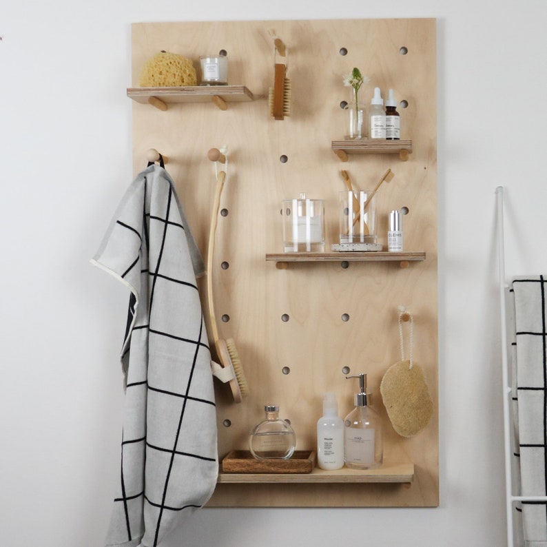 Wooden Pegboard / Display Board / Shelving Unit / Wall Etsy UK