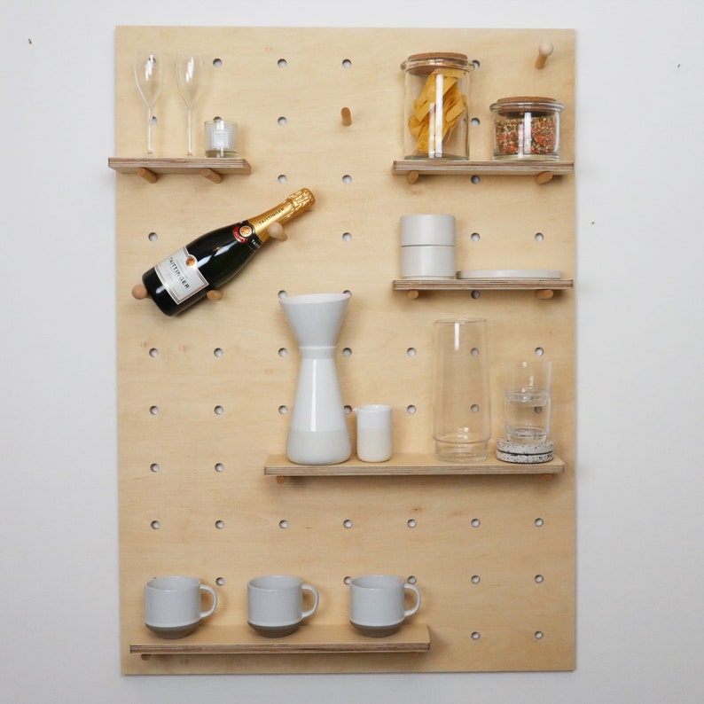 Extra Large Wooden Pegboard / display board / shelving unit / Etsy