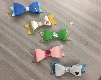 Character Bows, Bound, Custom by TrainLikeaPrincess, Disney theme