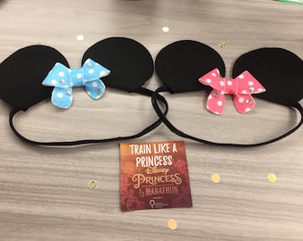 Running Minnie Colored Bow Ears, Running Headband, Running Costume, Custom by TrainLikeaPrincess, runDisney