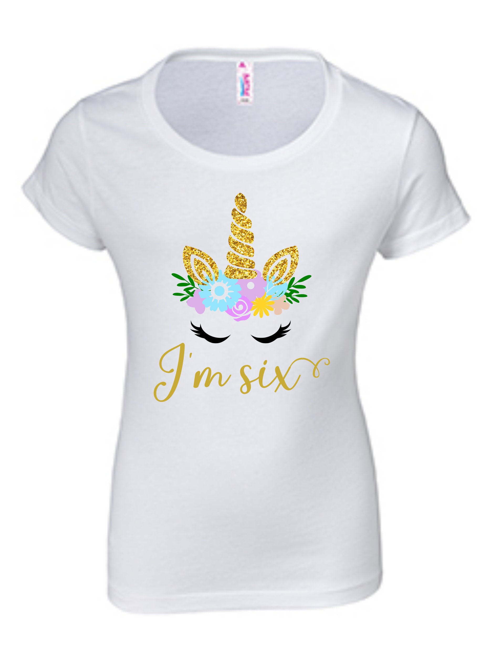 Unicorn With Floral Crown and Gold Glitter Horn SVG, PNG, EPS, Dxf, Pdf ...