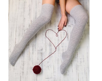 white high socks with bows