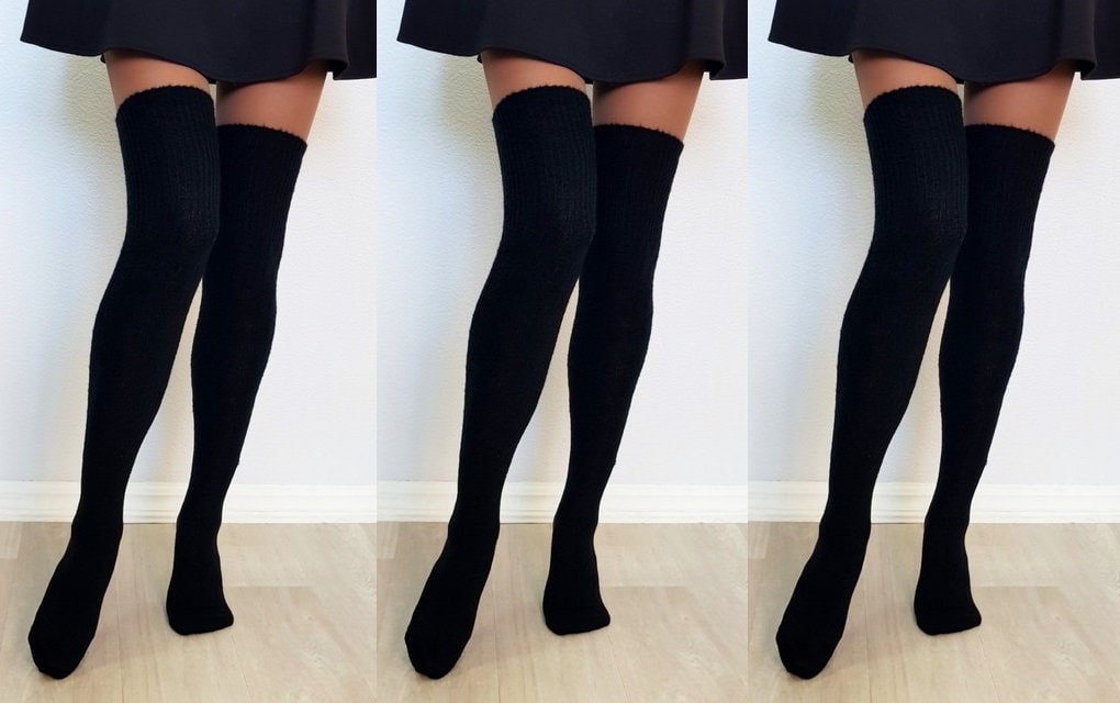 thigh high winter socks