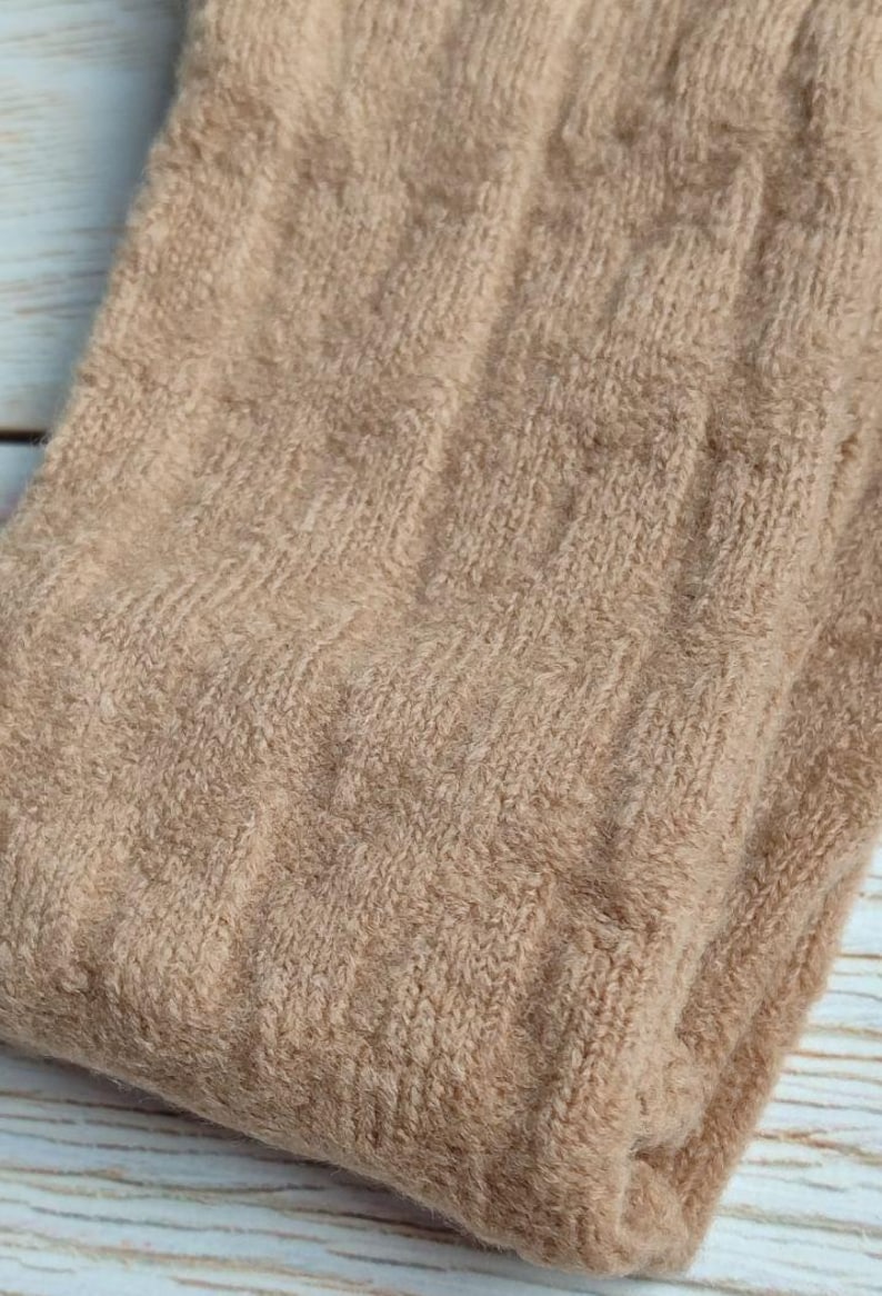 Wool socks Thigh high socks black Knee high socks Winter knit sock Long knitted socks Over the knee socks Valentine's day gift for wife Braun