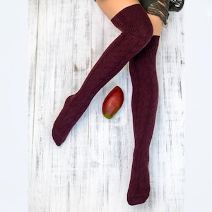 Thigh high socks 30 inches Long knitted socks Over the knee socks Knee high sock woman Thigh high stockings Christmas gift for wife