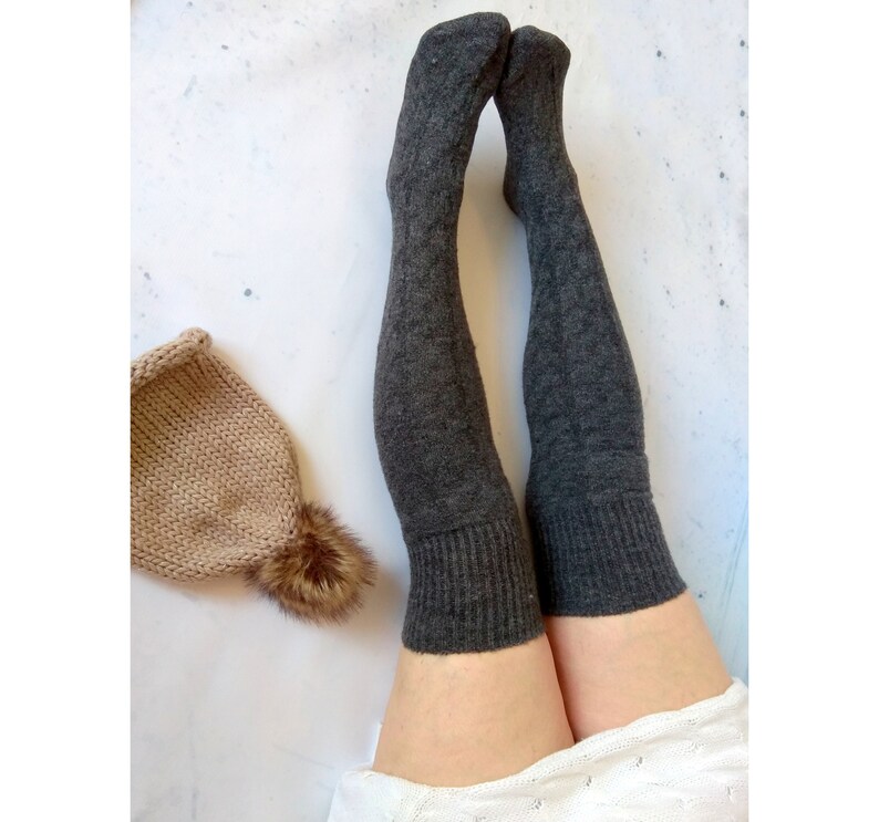 PLUS SIZE Thigh High Socks Plus Size Black Big Curvy Thigh Etsy