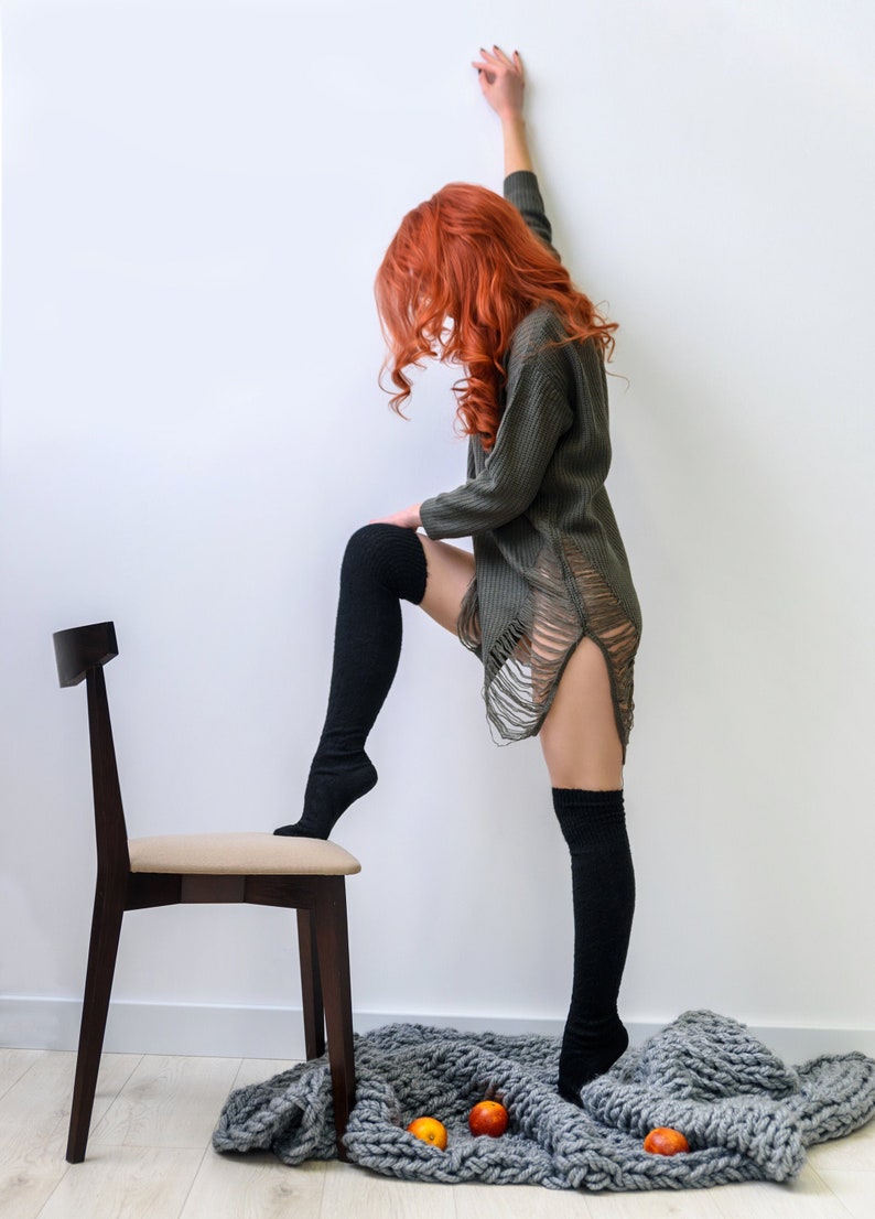 ladies black over the knee socks