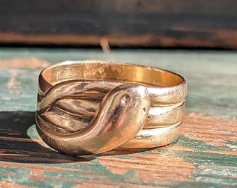 Antique Victorian double coiled snake / serpent ring. 18kt gold. Yellow gold fully hallmarked