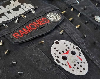 Battle Jacket Denim Vintage Rock Heavy Metal - Taille M, Patches, état Parfait