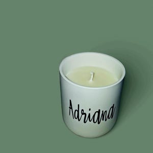 Personalized 12oz Scented Candle: Custom Name Gift in White Jar
