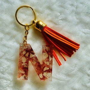 Handmade Personalized Initial KeyChain With Tassel | Letter | Number Keychain  with Tassel