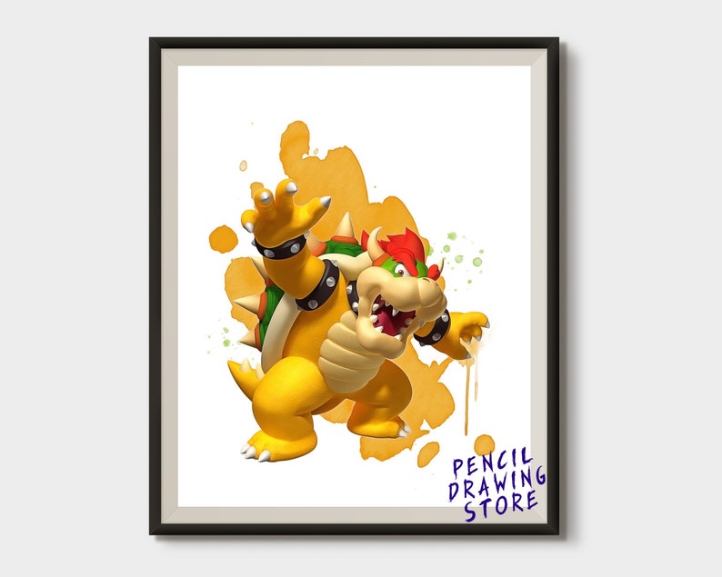 Luigi 14x11 10x8 Watercolor Mario Toad Yoshi Set of 8 Digital Print Bowser Princess Peach Koopa Goomba Instant Download A4