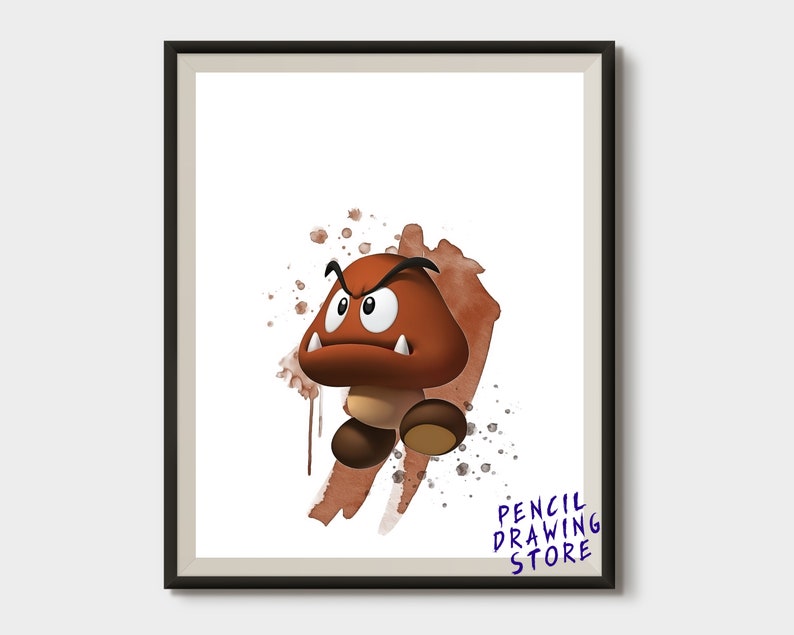 Luigi 14x11 10x8 Watercolor Mario Toad Yoshi Set of 8 Digital Print Bowser Princess Peach Koopa Goomba Instant Download A4