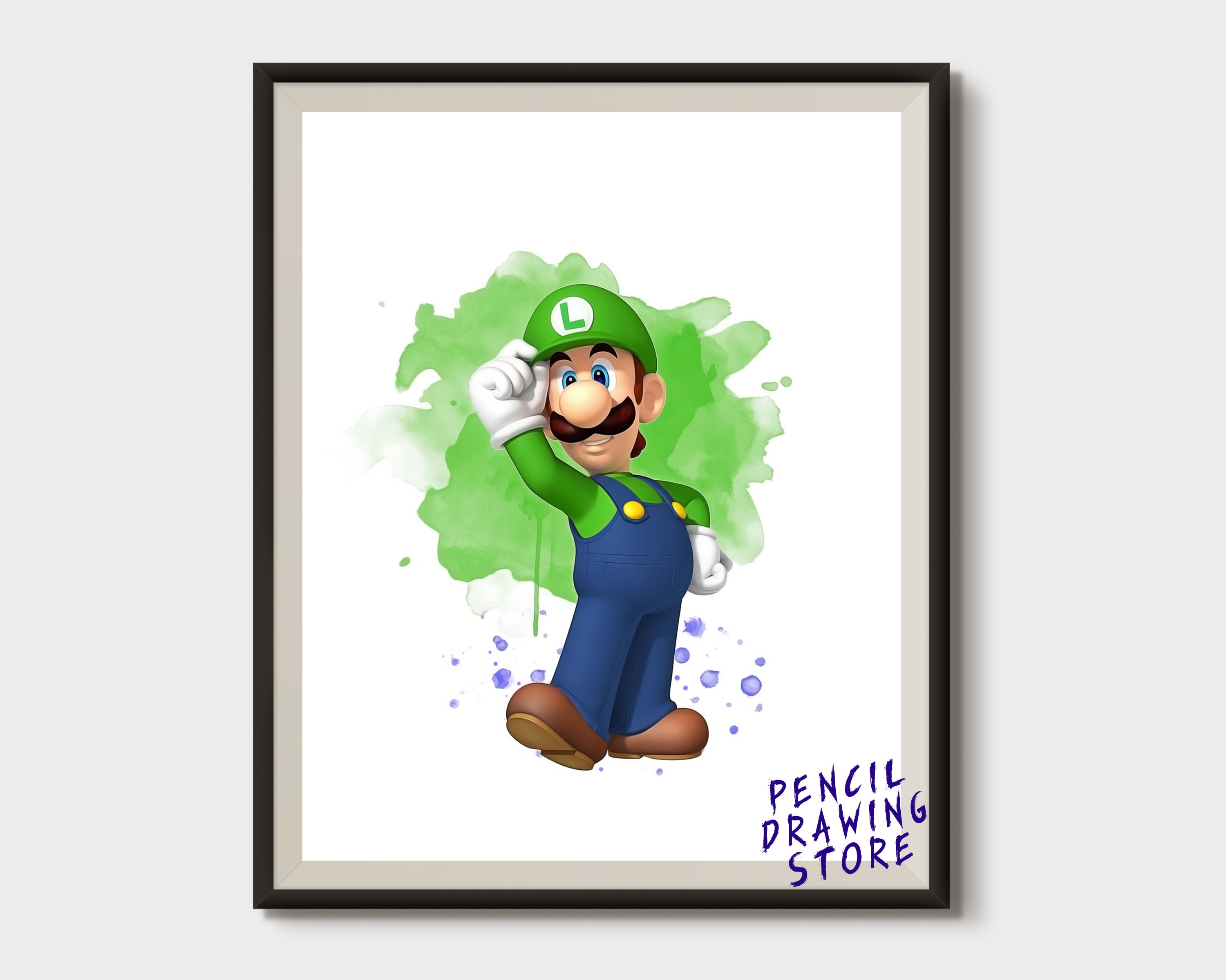 Mario and Luigi Set of 2 Printable Art Super Mario Instant | Etsy