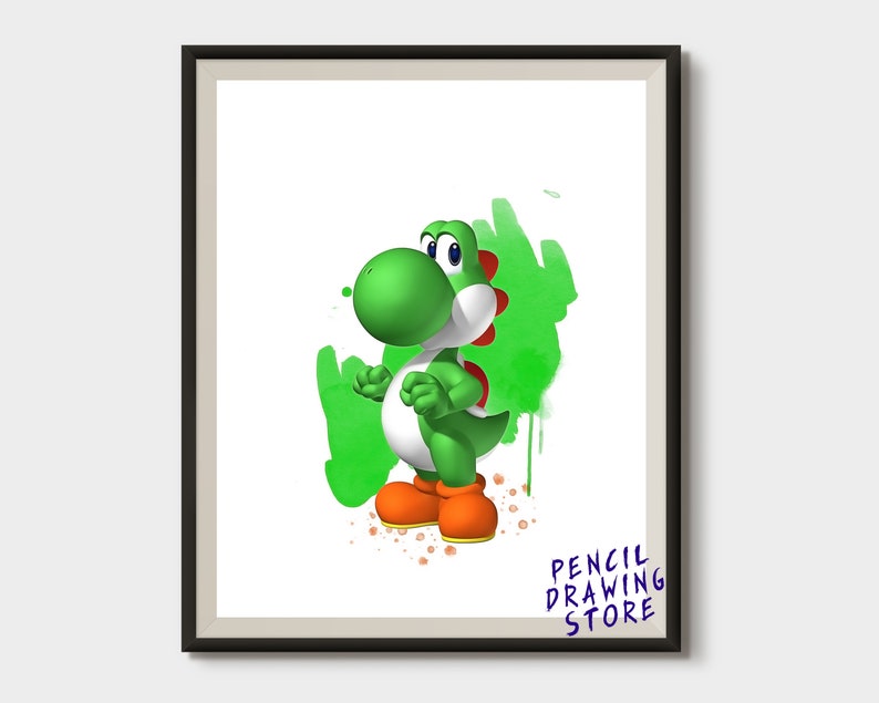 Luigi 14x11 10x8 Watercolor Mario Toad Yoshi Set of 8 Digital Print Bowser Princess Peach Koopa Goomba Instant Download A4