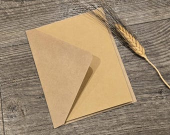 Kraft Brown A2 Cards and Envelopes Set 5-1/2 x 4-1/4-inch (10x)