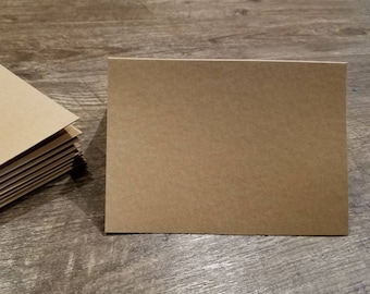 Kraft Brown A7 Cardstock Set: 7x5 Blank Cards & Matching Envelopes (10x)