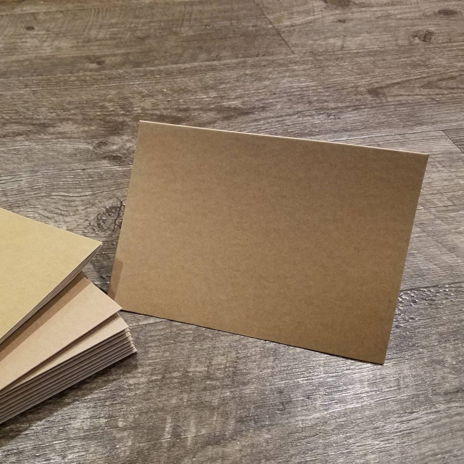 Blank Kraft Brown Cardstock 7 X 5 Cards and Matching 71/4 X 51/4