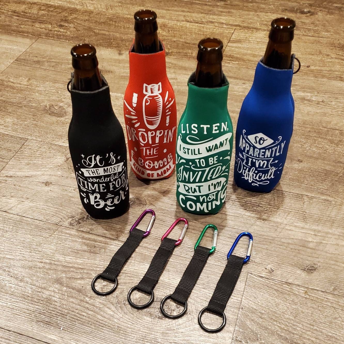 Juvale Beer Bottle Insulator Sleeves (4 Pack) Neoprene Cooler with Zipper  Assorted Colors, Pack - QFC