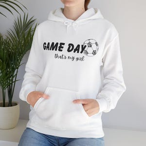 Game Day Soccer Hoodie, Sports Fan Hooded Sweatshirt, Team Spirit Pullover, Athletic Apparel, Soccer Mom Dad Gift
