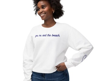 Beach Vibes-sweater: Coastal Retreat ronde hals, cadeau oceaanliefhebber