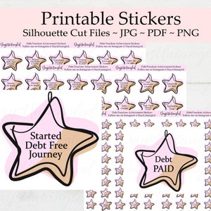 Ausdruckbare Freiheitsleistung Sticker - Tracker - Sterne - Funktional für Planer, Chart, Liste, Reise - Erin Condren - Happy Planner