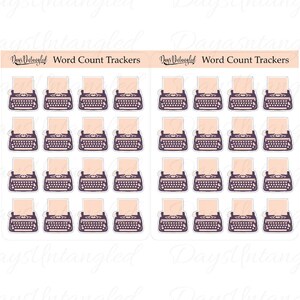 Printable Word Count Stickers for Writers Nanowrimo - Etsy