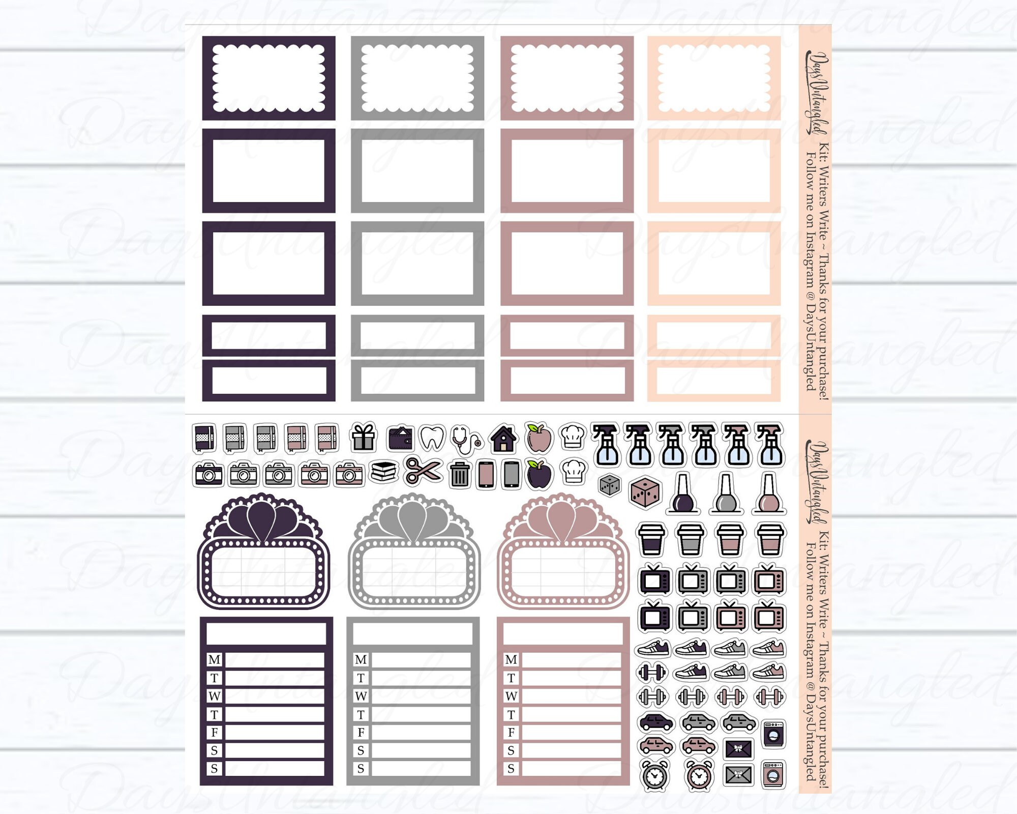Nanowrimo Printable Planner Stickers Word Count Trackers Kit - Etsy