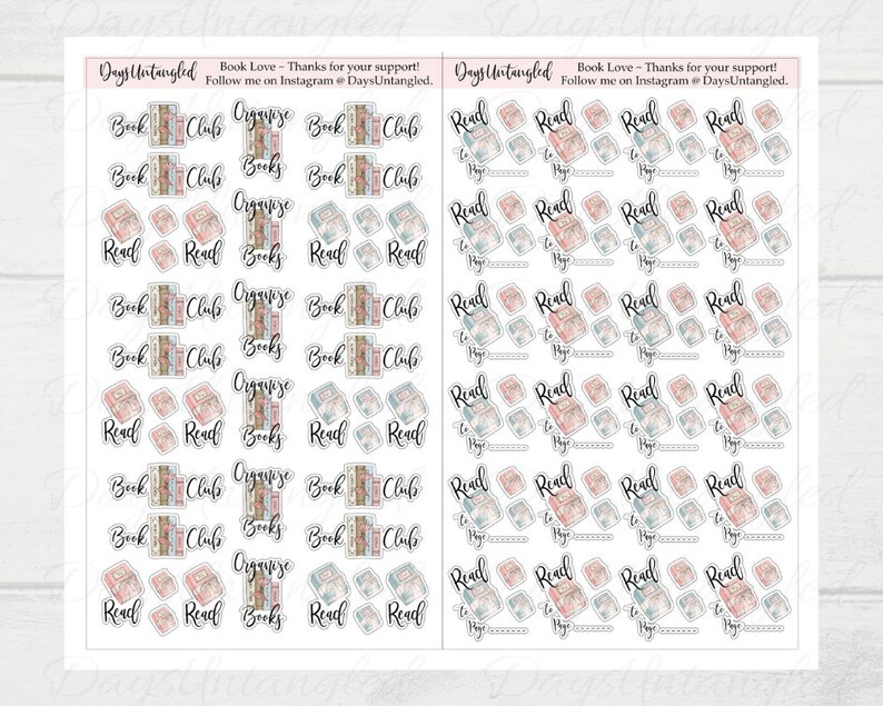 Printable Book Club Stickers Reading Trackers, Read to Page, Pages Read ...