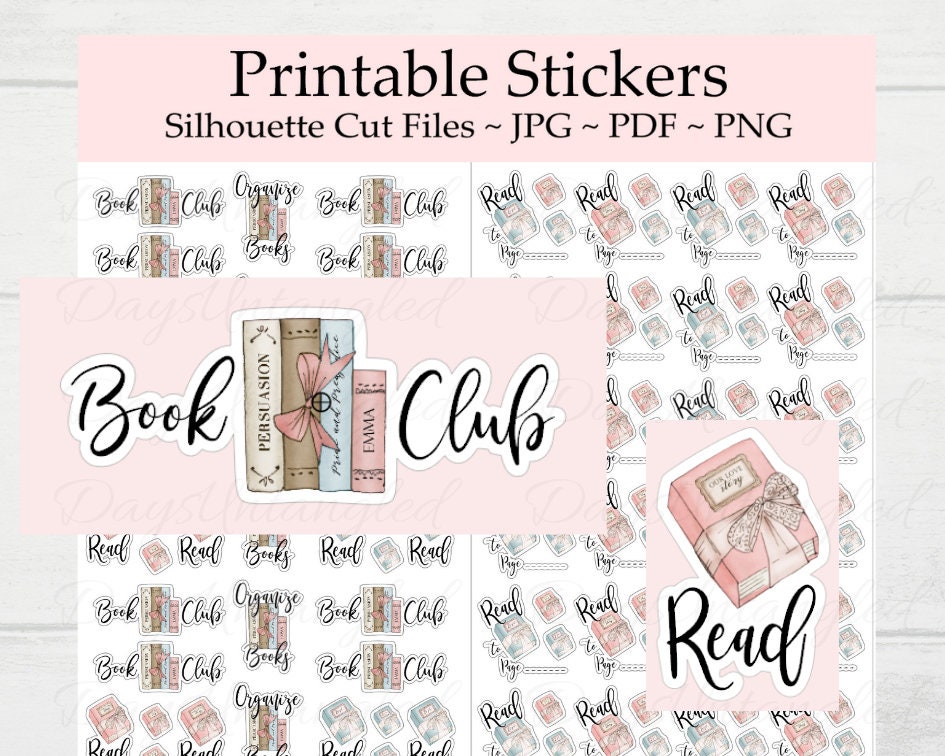 Printable Book Club Stickers Reading Trackers, Read to Page, Pages Read ...