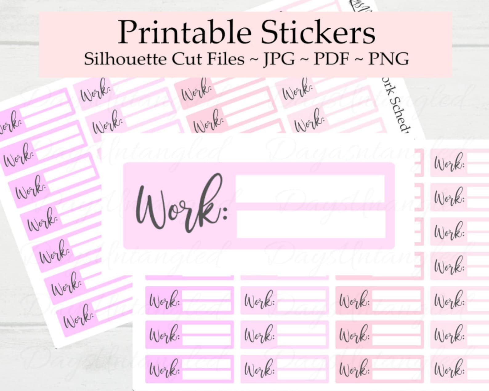 Pink Blush Printable Work Schedule Stickers Printable - Etsy