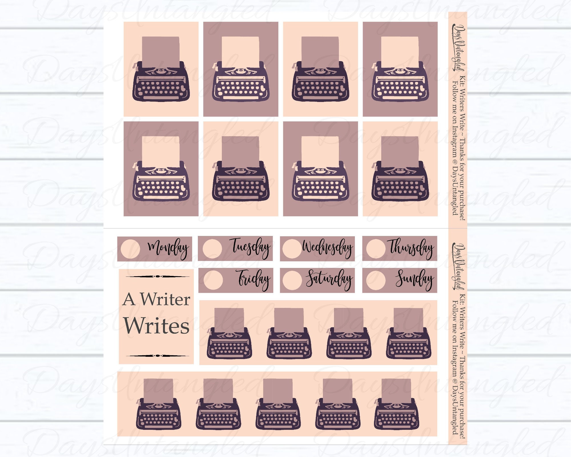 Nanowrimo Printable Planner Stickers Word Count Trackers Kit - Etsy