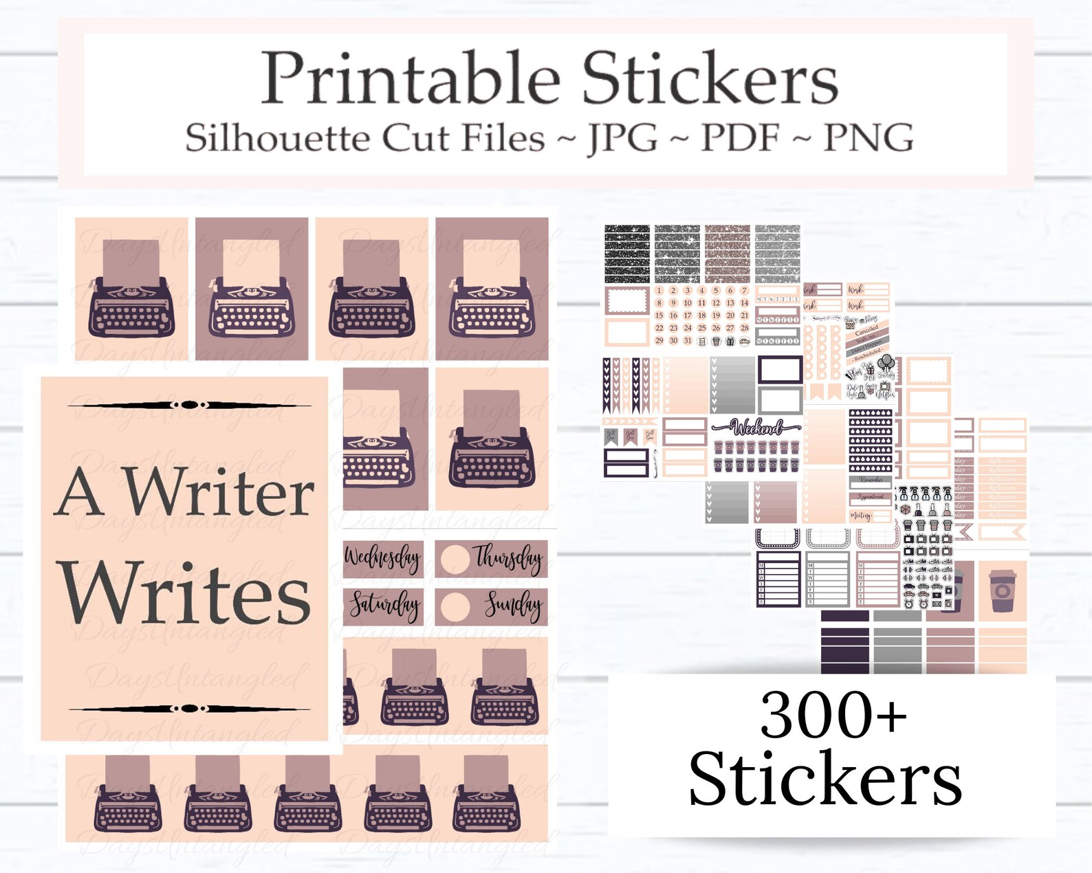 Nanowrimo Printable Planner Stickers Word Count Trackers Kit - Etsy