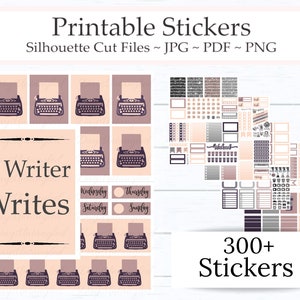 NaNoWriMo Printable Planner Stickers - Word Count Trackers Kit Writers Writing - 1.5" x 1.9" Full Boxes - For PP Weeks, ECVP, ECLP Planners