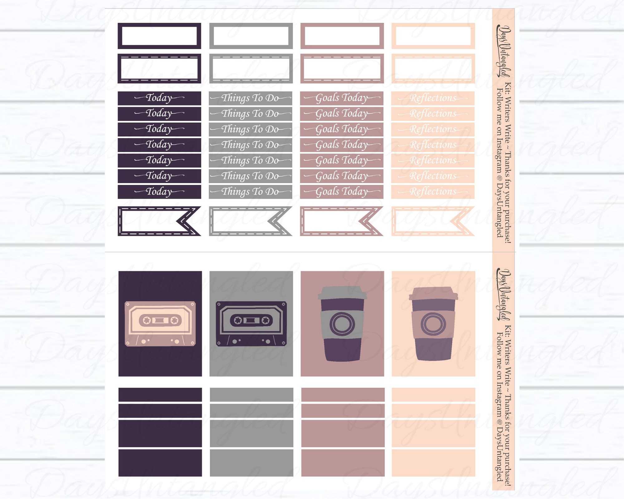 Nanowrimo Printable Planner Stickers Word Count Trackers Kit - Etsy