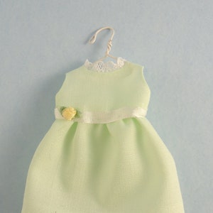 Dollhouse Miniature - Girl&#39;s Green Dress