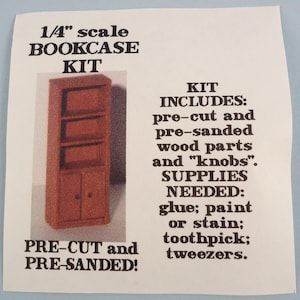 Dollhouse Miniature - 1/4&quot; Scale Bookcase Kit