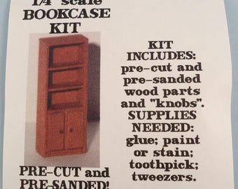Dollhouse Miniature - 1/4" Scale Bookcase Kit