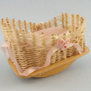 Dollhouse Miniature - Wicker Cradle